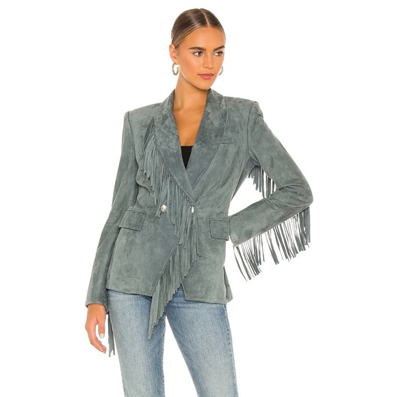 Pali Leather Suede Fringe Dickey Jacket 